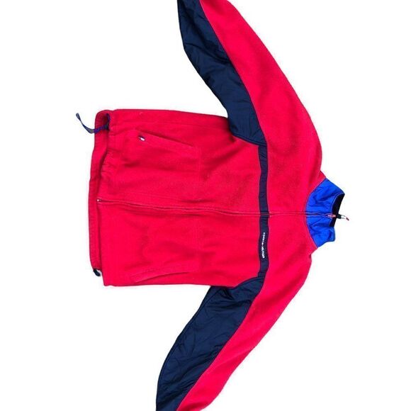 TOMMY Hilfiger Sherpa Fleece Jacket XL Red/Navy Blue - Picture 8 of 10